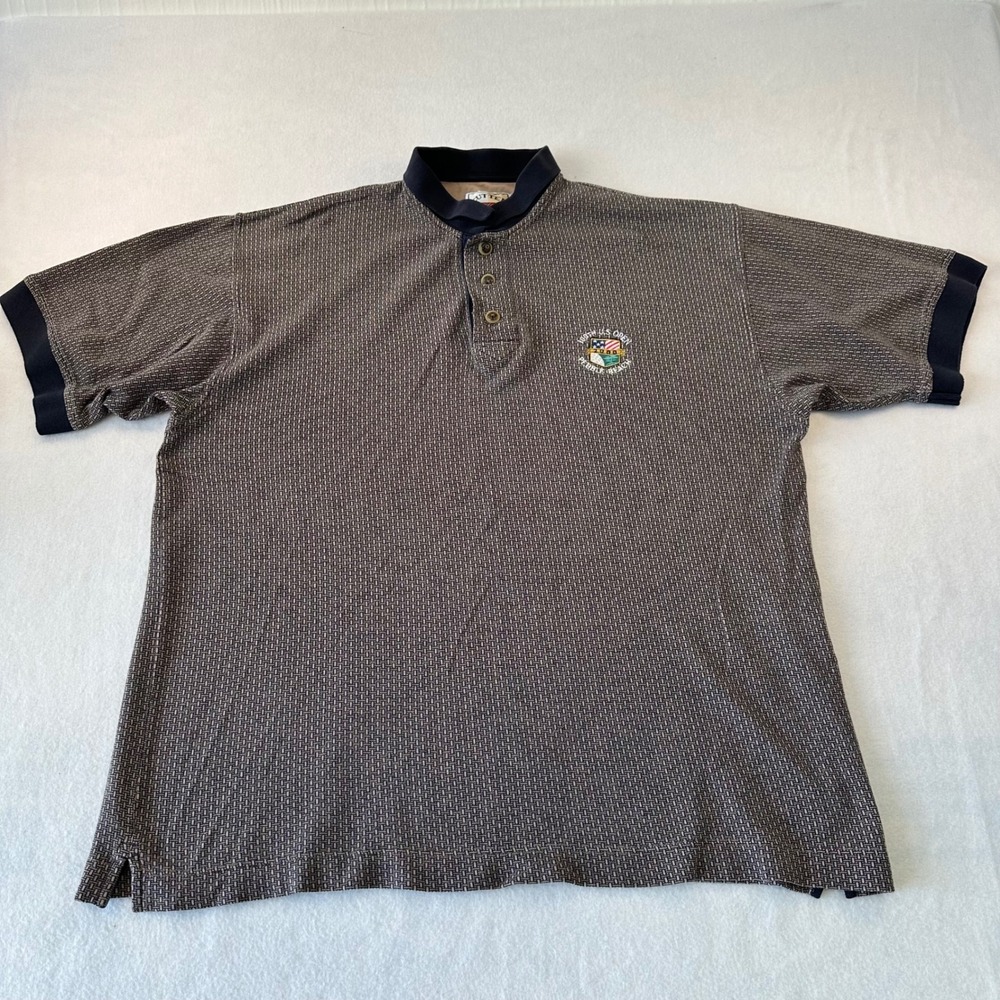Cutter & Buck 2000 US Open Pebble Beach Polo Shirt Mens Large Brown Golf Cotton